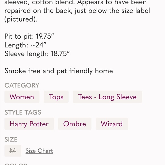 Harry Potter blue & white hogwarts is my home long sleeved top size medium - Picture 5 of 5